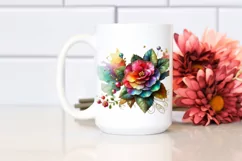 Watercolor Luxury Flower Love Splash Clipart Product Image 2