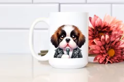 Big Eyes Baby Saint Bernard Pop Singer Sublimation Clipart Product Image 2