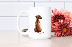 Watercolor Rhodesian Ridgeback with Christmass Gifts PNG Product Image 2