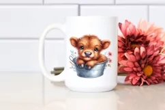 Cute Baby Highland Cow |Watercolor Splash Product Image 2