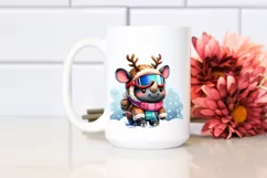Baby Rhino with Winter Accessories, PNG Product Image 2