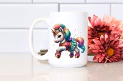 Baby Unicorn in Farandole Dancer&#039;s Attire, Colorful PNG Product Image 2