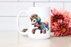 Baby Unicorn in Farandole Dancer's Attire, Colorful PNG Product Image 2