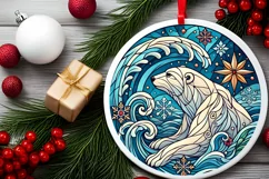 Round Christmas Ornament Sublimation|Clipart Product Image 1