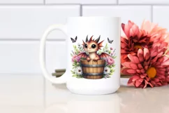 Cute Baby Dragon Watercolor PNG Product Image 2