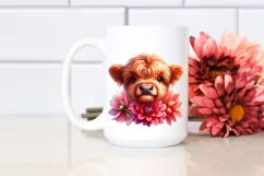 dahlia in Pocket Highland Cow | Clipart Product Image 2