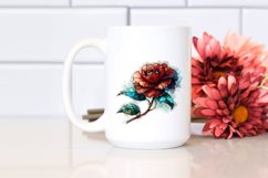 Abstract Wooden Stained Camellia Sublimation Clipart Product Image 2