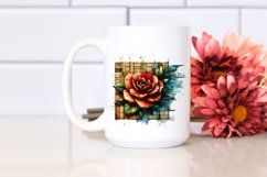 Abstract Wooden Stained Camellia Sublimation Clipart Product Image 2