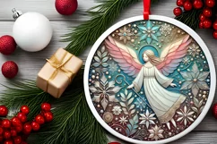 Round Christmas Ornament Sublimation|Clipart Product Image 1