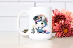 Cute Baby Unicorn in Style PNG Product Image 2