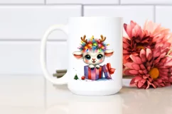 Vibrant Lamb with Reindeer Horns PNG Product Image 2