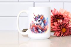 Baby Unicorn in Flamenco Dancer&#039;s Outfit, Colorful PNG Product Image 2