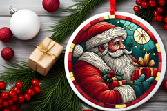 Round Christmass Ornament PNG Product Image 2