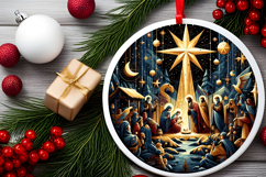 Round Christmass Ornament PNG Product Image 2