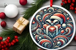 Round Christmas Ornament Sublimation|Clipart Product Image 1