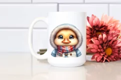 Cute Baby Duck Watercolor PNG Product Image 2