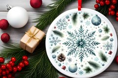 Round Christmas Ornament Sublimation|Clipart Product Image 2