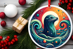 Round Christmass Ornament PNG Product Image 2