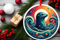 Round Christmass Ornament PNG Product Image 2