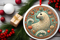 Round Christmass Ornament PNG Product Image 2