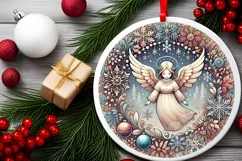 Round Christmas Ornament Sublimation|Clipart Product Image 2