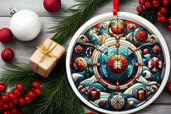 Round Christmas Ornament Sublimation|Clipart Product Image 2