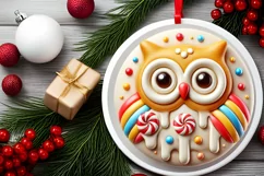 Round Christmas Ornament Sublimation|Clipart Product Image 1