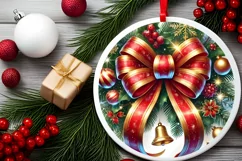 Round Christmas Ornament Sublimation|Clipart Product Image 1