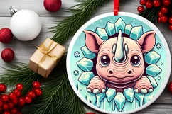 Round Christmas Ornament Sublimation|Clipart Product Image 2