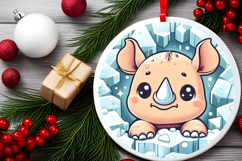 Round Christmass Ornament PNG Product Image 2