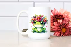 Cute Frog with Flower Crown, Transparent PNG Product Image 2