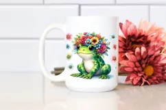 Cute Frog with Flower Crown, Transparent PNG Product Image 2