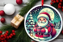 Round Christmas Ornament Sublimation|Clipart Product Image 2