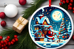 Round Christmass Ornament PNG Product Image 2