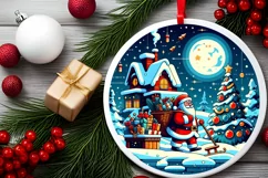 Round Christmas Ornament Sublimation|Clipart Product Image 2