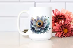 Anemone with Golden Insertions Watercolor Product Image 2