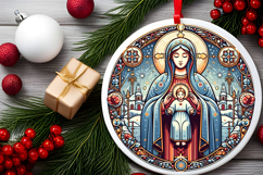 Round Christmass Ornament PNG Product Image 2