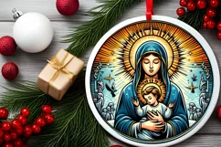 Round Christmas Ornament Sublimation|Clipart Product Image 2
