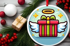 Round Christmas Ornament Sublimation|Clipart Product Image 2