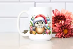 Cute Seal with Christmas Ornaments, PNG Product Image 2