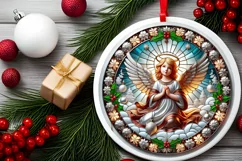 Round Christmas Ornament Sublimation|Clipart Product Image 1