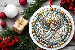 Round Christmas Ornament Sublimation|Clipart Product Image 1