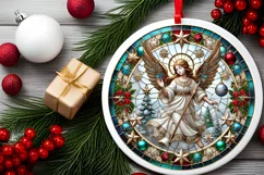 Round Christmas Ornament Sublimation|Clipart Product Image 1