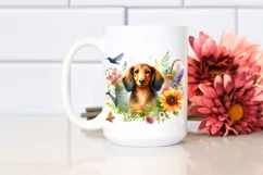 Watercolor Dachshund Sticker Summer | Clipart Product Image 2