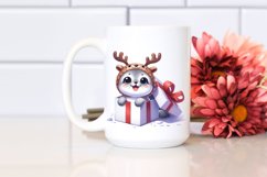 Excited Seal with Reindeer Horns PNG Product Image 2