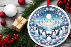 Round Christmas Ornament Sublimation|Clipart Product Image 2