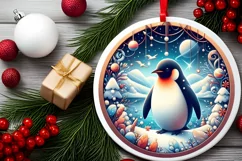 Round Christmas Ornament Sublimation|Clipart Product Image 2