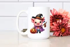 Vibrant Baby Pig for Halloween with Pumpkin | Sublimation | Product Image 2