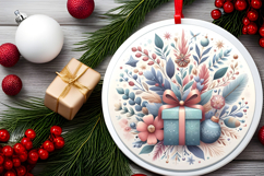 Round Christmass Ornament PNG Product Image 2