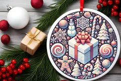 Round Christmass Ornament PNG Product Image 2